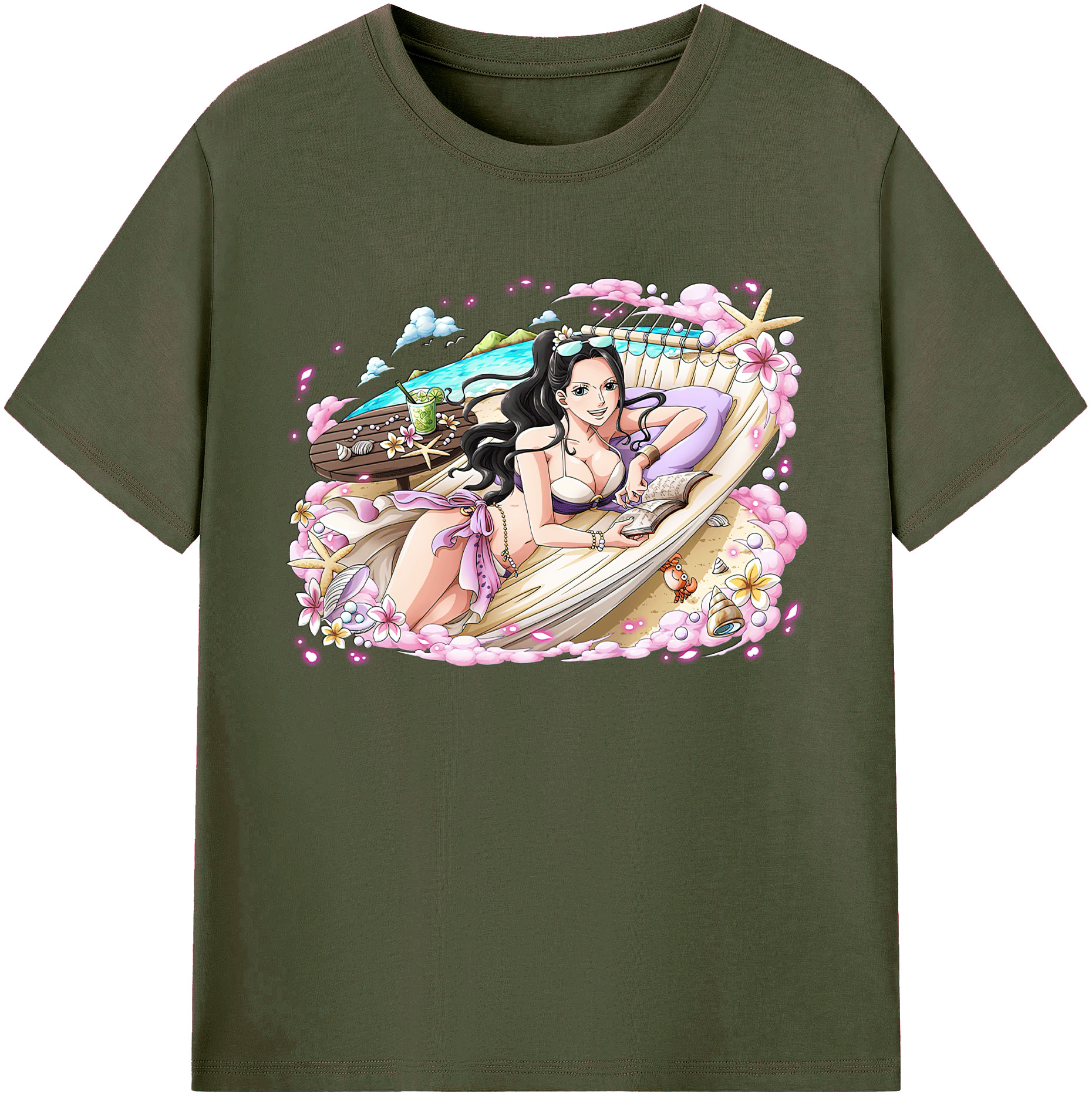 ワンピース ニコ・ロビン ONE PIECE Nico Robin 綿100％ メンズ半袖Tシャツ｜肌触りやわらか＆通気性